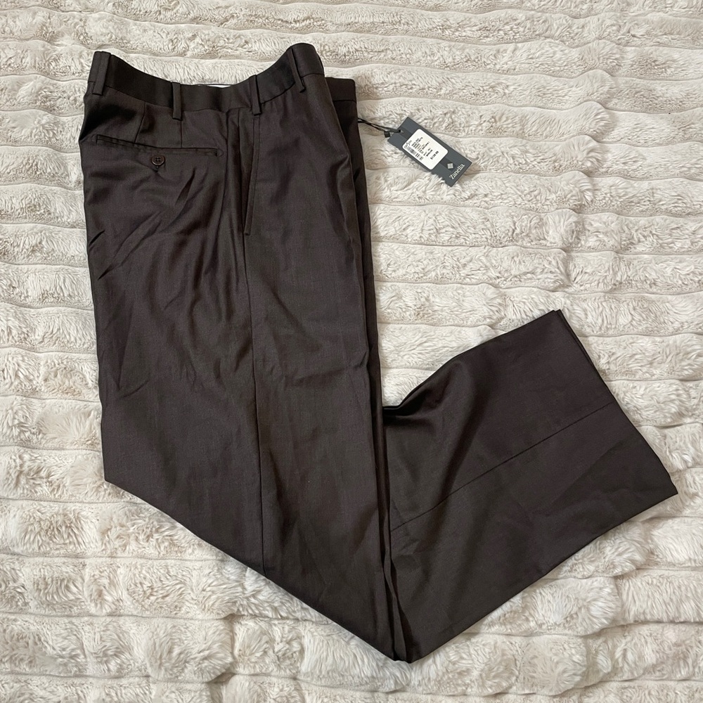 Zanella Devon Dress Pants Loro Pianna Super 150s Wool Dark Brown